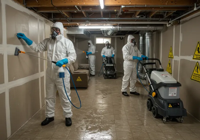 Basement Moisture Removal and Structural Drying process in Kenwood, OK